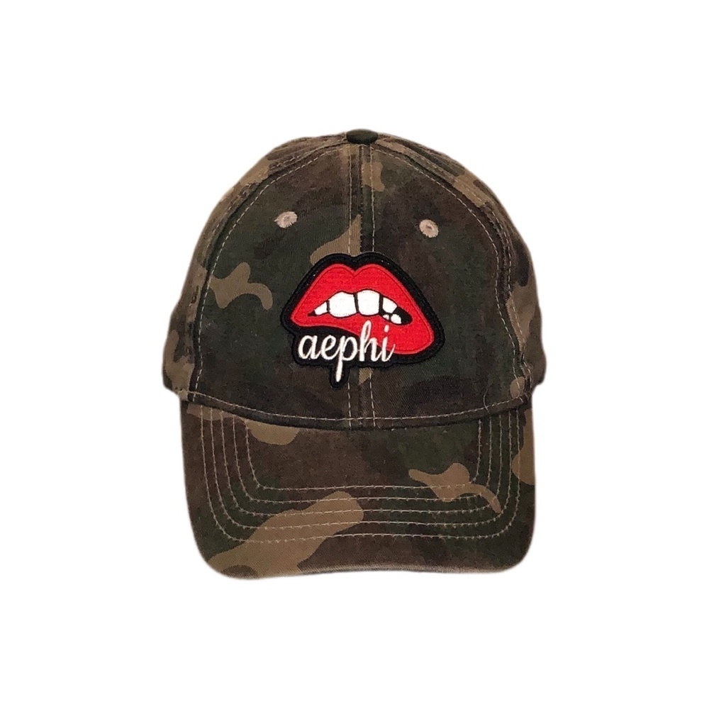 Washed Camo Baseball Hat W/ Aephi Patch - Picture 4 of 4